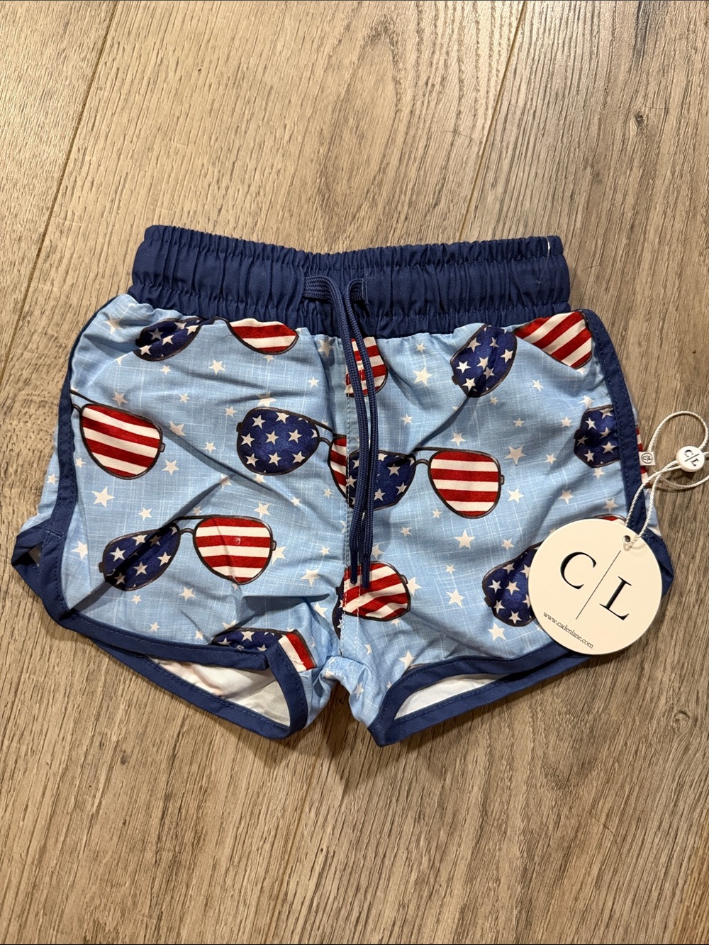 Caden lane  Patriotic Sunglasses Print Swim Shorts